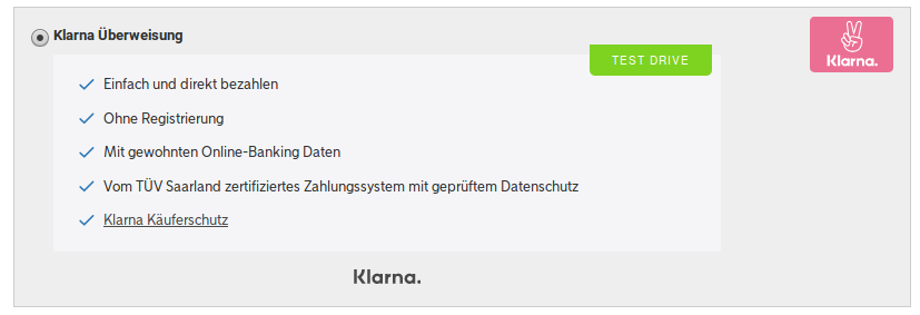 Klarna Überweisung