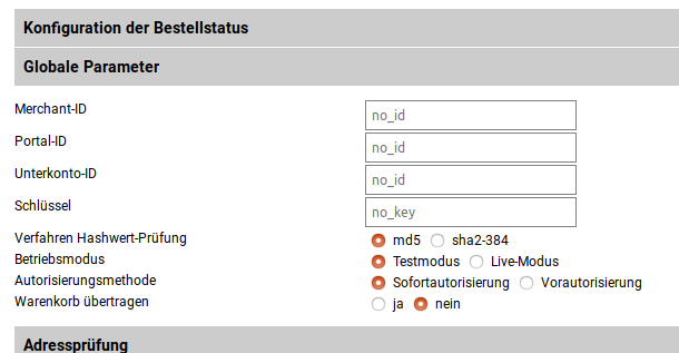Globale Parameter