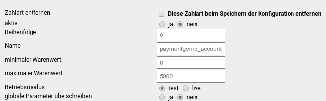 Einstellungen für _**Kontobasierte Zahlungsweisen**_