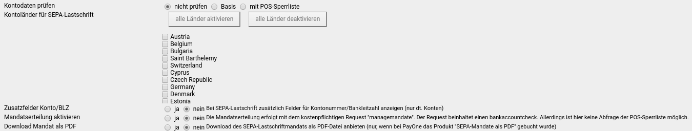 Einstellungen für _**Kontobasierte Zahlungsweisen**_
