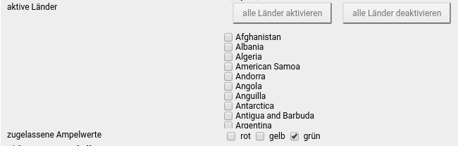 Einstellungen für Kreditkarten