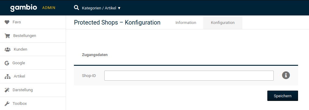 Protected Shops Konfiguration