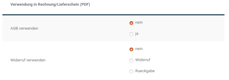 Verwendung in Rechnung/Lieferschein (PDF)