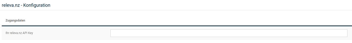 Eingabefeld für den API-Key