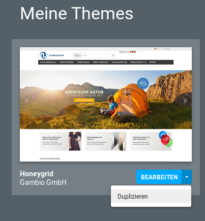 Eine Kopie des Honeygrid-Themes über _**Duplizieren**_