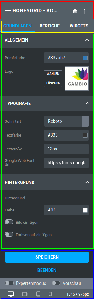 Bestandteile des StyleEdit 4