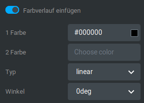 Beispiel eines leeren Farbwert-Felds in einem Farbverlauf