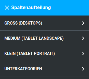 Unterabschnitte unter _**Bereiche / Spaltenaufteilung**_