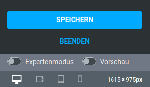 Schaltflächen im unteren Teil des StyleEdit 4