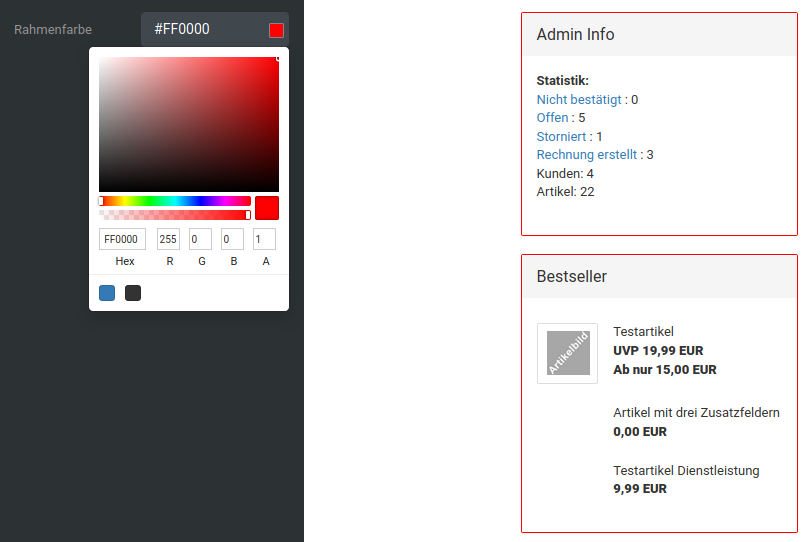 Rahmenfarbe rot (#FF0000)