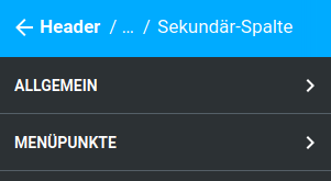 Aufteilung unter _**Bereiche / Header / Header 1 / Sekundär-Spalte**_