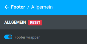 Einstellung unter _**Bereiche / Footer / Allgemein**_