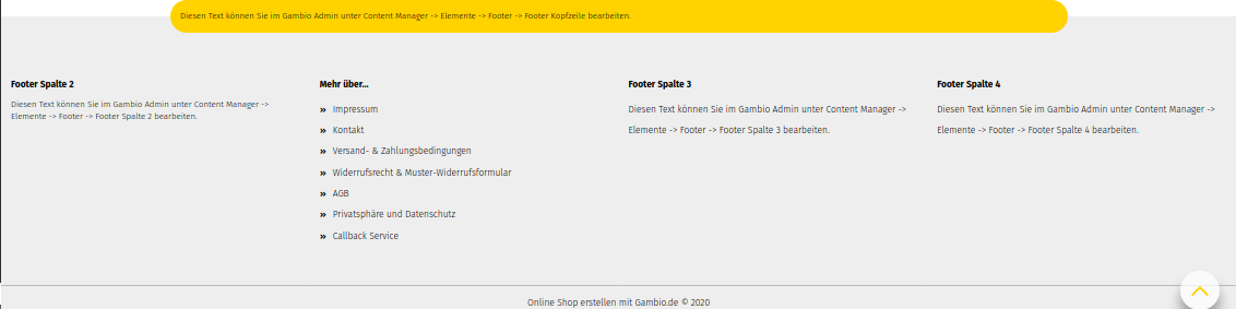 Footer ohne Wrapping
