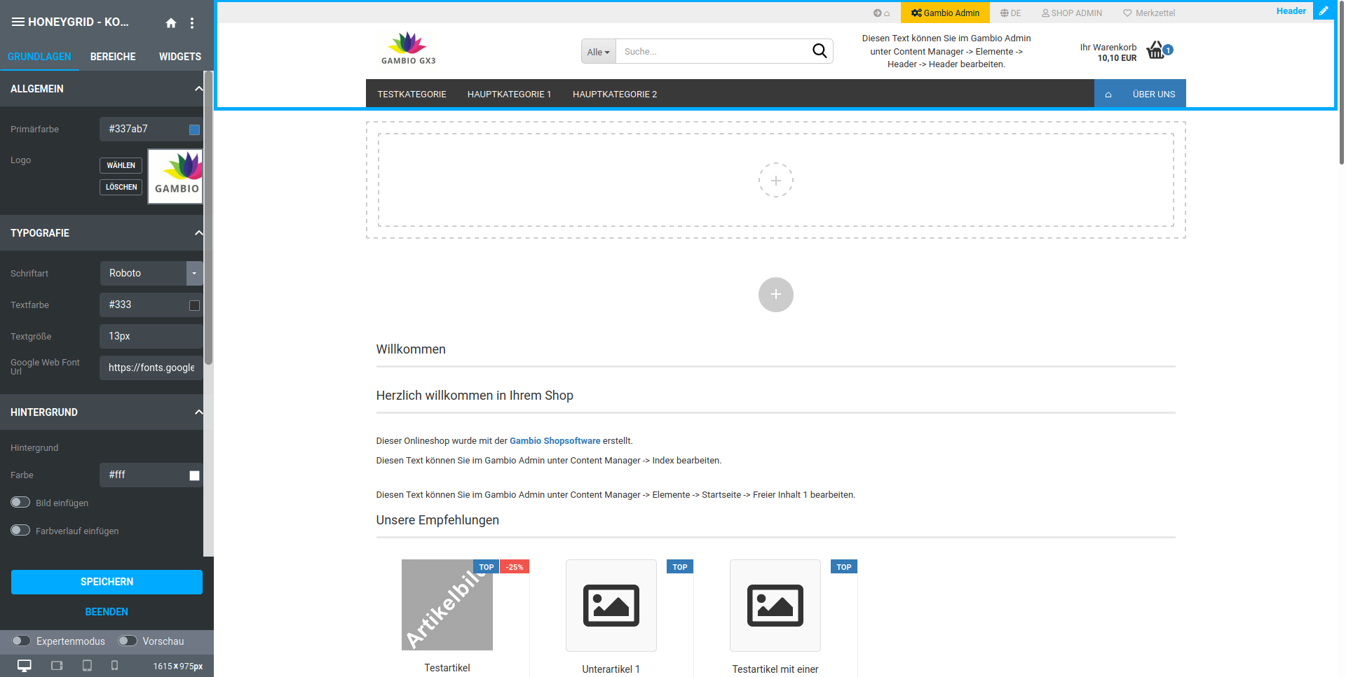 Das StyleEdit 4 wird mit der Kopie des Themes geladen