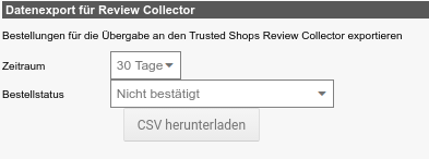 Datenexport für Review Collector
