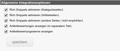 Allgemeine Integrationsoptionen