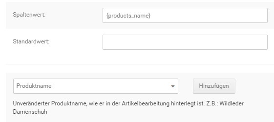Variable als Spaltenwert hinzugefügt