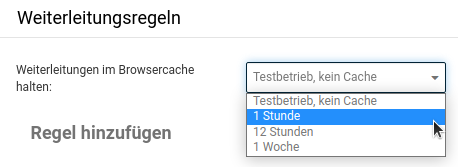 Weiterleitungen im Browsercache halten